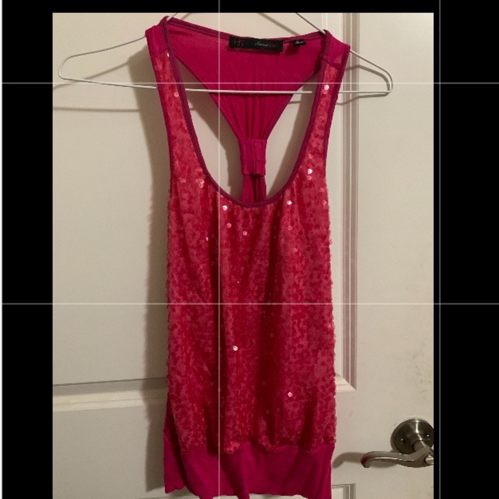 Small pink sequin tank top